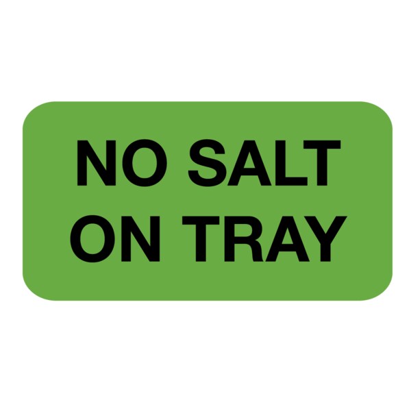 No Salt On Tray Label 7/8 x 1-5/8"